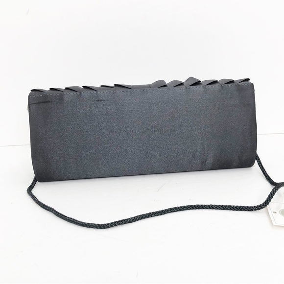 Jessica McClintock gray evening clutch satin purse - Picture 9 of 13